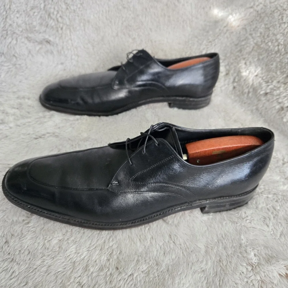 FREEMAN Free Flex Men's Sz 13 AAA Black Dressy Leather Formal Shoes Lace‎ Up